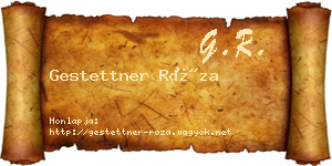 Gestettner Róza névjegykártya